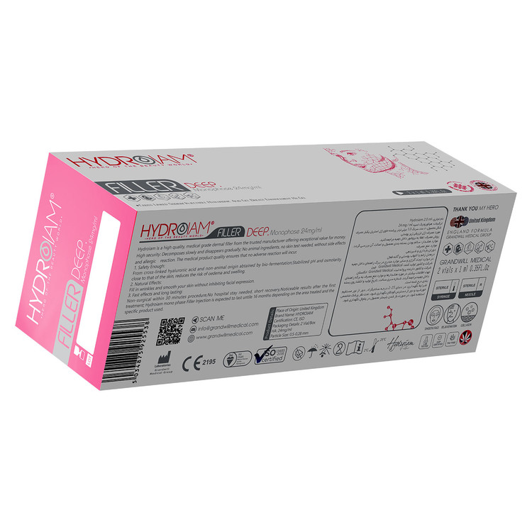 فیلر هیدرویام دیپ Hydroiam Deep ۲CC زاویه سازی، خط خنده، گونه و چانه